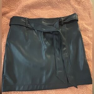 LOFT Black Faux Leather Mini Skirt